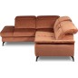 Canapé d'angle convertible en velours luxe - 5 places, SIENNA, brique, angle gauche Canapé d'angle convertible en velours luxe - 5 places, SIENNA, brique, angle gauche