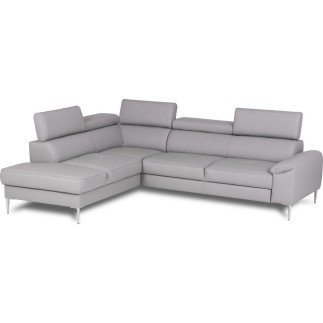 Canapé d'angle convertible en cuir italien luxe 5 places