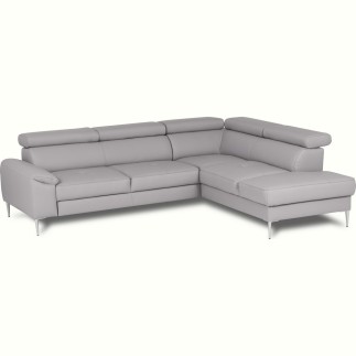 Canapé d'angle convertible en cuir italien luxe 5 places
