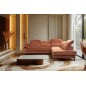 Canapé d'angle convertible en velours luxe - 5 places, SIENNA, brique, angle droit Canapé d'angle convertible en velours luxe - 5 places, SIENNA, brique, angle droit