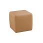 Un pouf carré en cuir, beige
