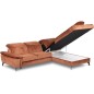 Canapé d'angle convertible en velours luxe - 5 places, SIENNA, brique, angle droit Canapé d'angle convertible en velours luxe - 5 places, SIENNA, brique, angle droit