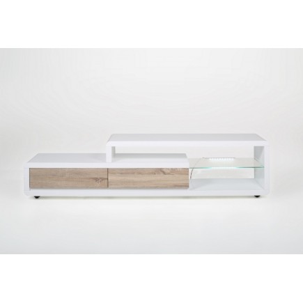 Meuble TV design blanc laqué brillant ERTIS