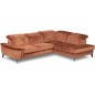 Canapé d'angle convertible en velours luxe - 5 places, SIENNA, brique, angle droit Canapé d'angle convertible en velours luxe - 5 places, SIENNA, brique, angle droit