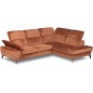 Canapé d'angle convertible en velours luxe - 5 places, SIENNA, brique, angle droit Canapé d'angle convertible en velours luxe - 5 places, SIENNA, brique, angle droit