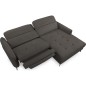 Canapé d'angle convertible en tissu luxe 5 places, MANCINI, coffre, gris foncé, angle droit