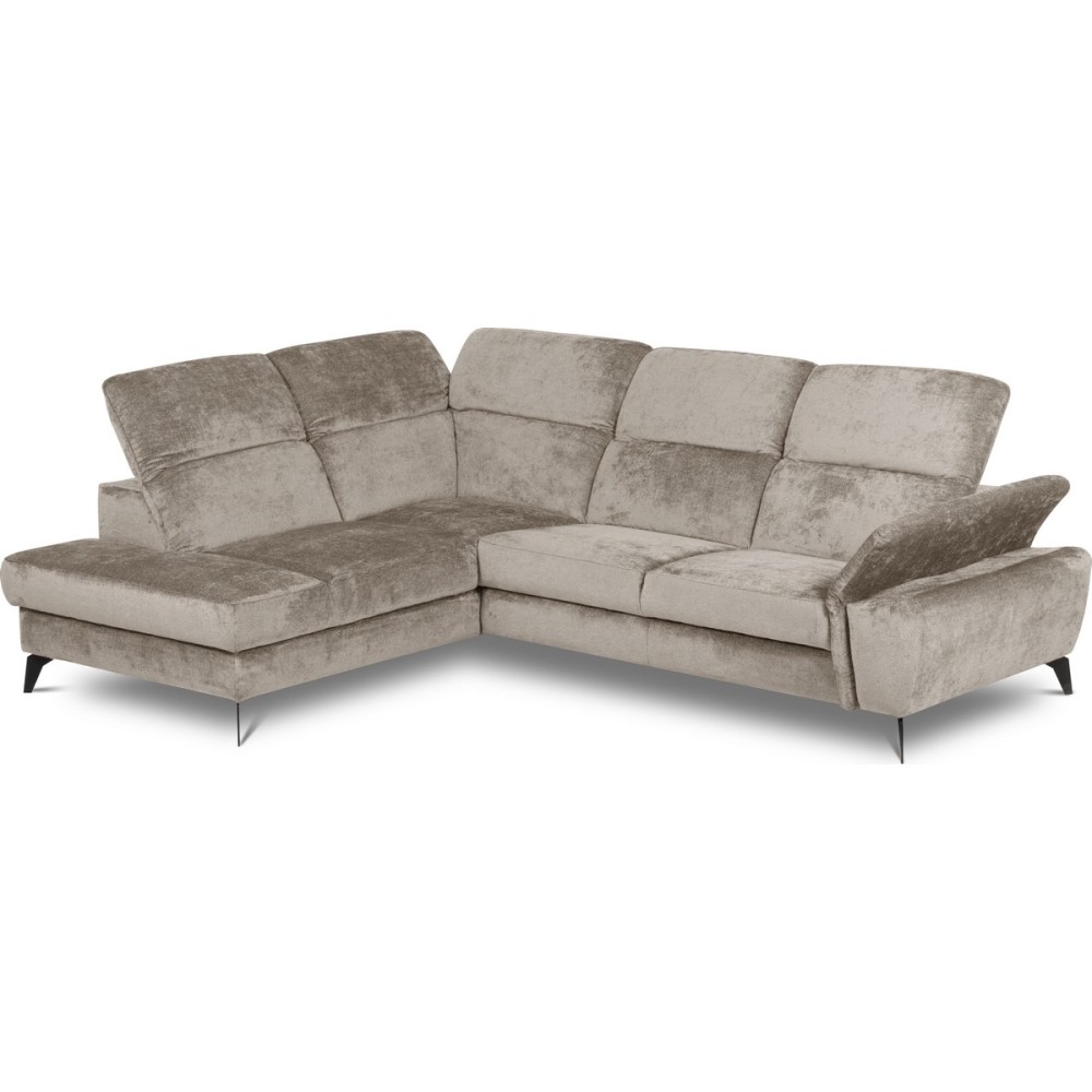 Canapé d'angle convertible en velours luxe - 5 places, SIENNA, taupe, angle gauche Canapé d'angle convertible en velours luxe - 5 places, SIENNA, taupe, angle gauche