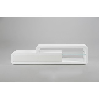 Meuble TV design blanc laqué brillant ERTA