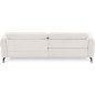 Canapé d'angle convertible en tissu luxe 5 places, MANCINI, coffre, blanc cassé, angle droit