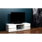 Meuble TV design, en bois laqué blanc, SUOMI