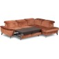 Canapé d'angle convertible en velours luxe - 5 places, SIENNA, brique, angle droit