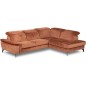 Canapé d'angle convertible en velours luxe - 5 places, SIENNA, brique, angle droit