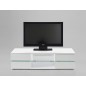 Meuble TV design, en bois laqué blanc, SUOMI