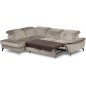 Canapé d'angle convertible en velours luxe - 5 places, SIENNA, taupe, angle gauche
