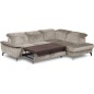 Canapé d'angle convertible en velours luxe - 5 places, SIENNA, taupe, angle droit