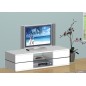 Meuble TV design, en bois laqué blanc, SUOMI