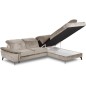 Canapé d'angle convertible en velours luxe - 5 places, SIENNA, taupe, angle droit Canapé d'angle convertible en velours luxe - 5 places, SIENNA, taupe, angle droit