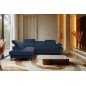 Canapé d'angle convertible en velours luxe - 5 places, SIENNA, bleu foncé, angle gauche