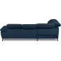 Canapé d'angle convertible en velours luxe - 5 places, SIENNA, bleu foncé, angle gauche