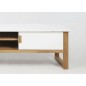 Meuble TV design, bois laqué blanc, OSLO
