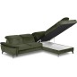 Canapé d'angle convertible en velours luxe - 5 places, SIENNA, vert olive, angle droit
