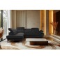 Canapé d'angle convertible en velours luxe - 5 places, SIENNA, noir, angle gauche Canapé d'angle convertible en velours luxe - 5 places, SIENNA, noir, angle gauche