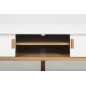 Meuble TV design, bois laqué blanc, OSLO