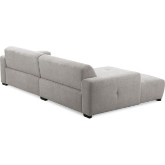 Canapé d'angle profondeur réglable fasano velours luxe gris clair 5 places, angle gauche (vu de face) - Mobilier Privé