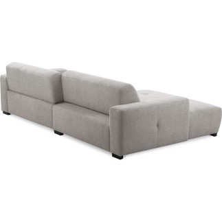 Canapé d'angle profondeur réglable fasano velours luxe gris clair 5 places, angle gauche (vu de face) - Mobilier Privé