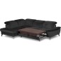 Canapé d'angle convertible en velours luxe - 5 places, SIENNA, noir, angle gauche Canapé d'angle convertible en velours luxe - 5 places, SIENNA, noir, angle gauche