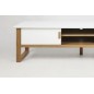 Meuble TV design, bois laqué blanc, OSLO