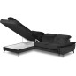 Canapé d'angle convertible en velours luxe - 5 places, SIENNA, noir, angle gauche Canapé d'angle convertible en velours luxe - 5 places, SIENNA, noir, angle gauche
