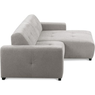 Canapé d'angle profondeur réglable fasano velours luxe gris clair 5 places, angle gauche (vu de face) - Mobilier Privé