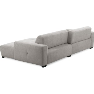 Canapé d'angle profondeur réglable fasano velours luxe gris clair 5 places, angle gauche (vu de face) - Mobilier Privé