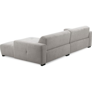 Canapé d'angle profondeur réglable fasano velours luxe gris clair 5 places, angle gauche (vu de face) - Mobilier Privé
