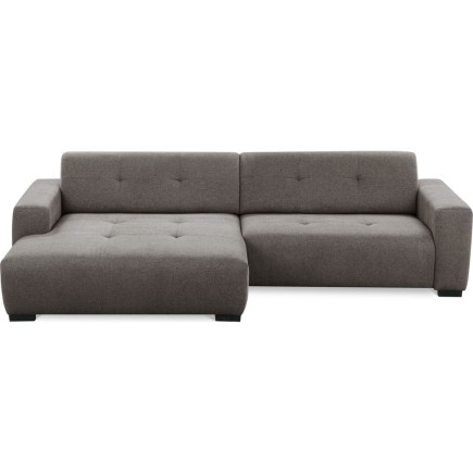Canapé d'angle profondeur réglable fasano velours luxe gris clair 5 places, angle gauche (vu de face) - Mobilier Privé