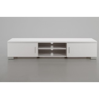 Meuble TV design, en bois laqué blanc, RAXON