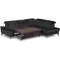 Canapé d'angle convertible en velours luxe - 5 places, SIENNA, noir, angle droit Canapé d'angle convertible en velours luxe - 5 places, SIENNA, noir, angle droit