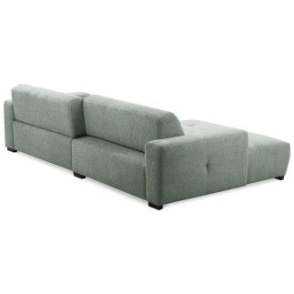 Canapé d'angle profondeur réglable fasano velours luxe gris clair 5 places, angle gauche (vu de face) - Mobilier Privé