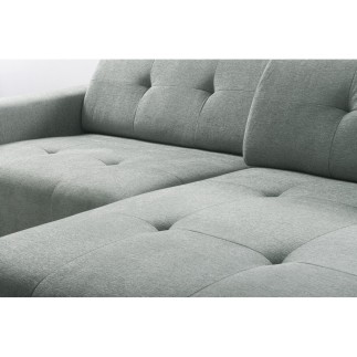 Canapé d'angle profondeur réglable fasano velours luxe gris clair 5 places, angle gauche (vu de face) - Mobilier Privé