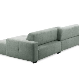 Canapé d'angle profondeur réglable fasano velours luxe gris clair 5 places, angle gauche (vu de face) - Mobilier Privé