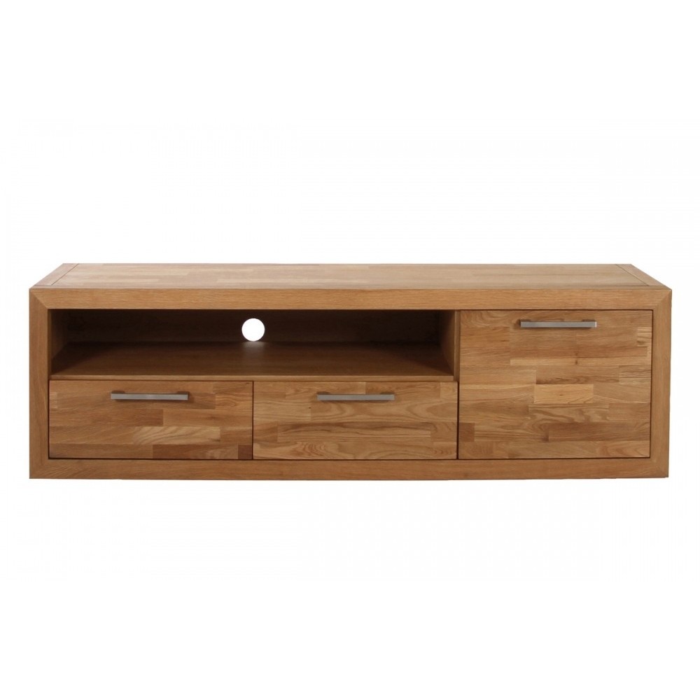 Meuble TV contemporain en bois massif, WELSON