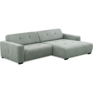 Canapé d'angle profondeur réglable fasano velours luxe gris clair 5 places, angle gauche (vu de face) - Mobilier Privé