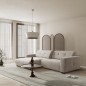 Canapé d'angle profondeur réglable AUSTINI tissu de qualité beige 4 places, angle gauche (vu de face) Canapé d'angle profondeur réglable AUSTINI tissu de qualité beige 4 places, angle gauche (vu de face)