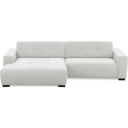Canapé d'angle profondeur réglable fasano velours luxe gris clair 5 places, angle gauche (vu de face) - Mobilier Privé