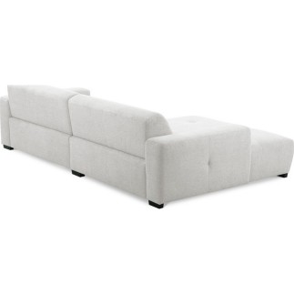 Canapé d'angle profondeur réglable fasano velours luxe gris clair 5 places, angle gauche (vu de face) - Mobilier Privé