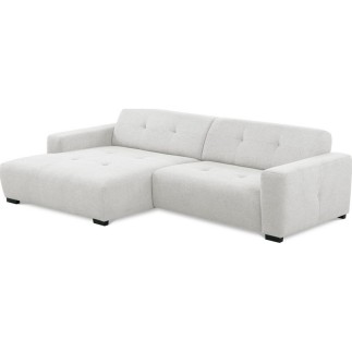 Canapé d'angle profondeur réglable fasano velours luxe gris clair 5 places, angle gauche (vu de face) - Mobilier Privé