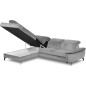 Canapé d'angle convertible en velours luxe - 5 places, SIENNA, gris, angle gauche