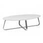 Table basse design, bois laqué blanc mat, KENZI, Long: 120 cm, Larg: 60 cm, Haut: 35 cm