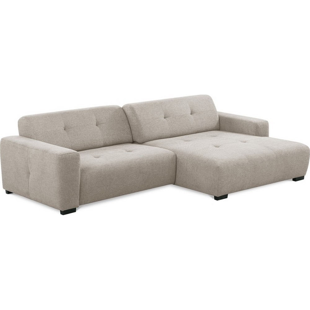 Canapé d'angle profondeur réglable AUSTINI tissu de qualité beige 4 places, angle droit (vu de face) Canapé d'angle profondeur réglable AUSTINI tissu de qualité beige 4 places, angle droit (vu de face)